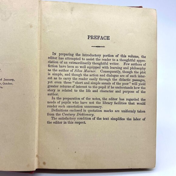 Silas Marner George Eliot Hardcover 1904 Macmillan Red Cloth Antique Book - Picture 6 of 10
